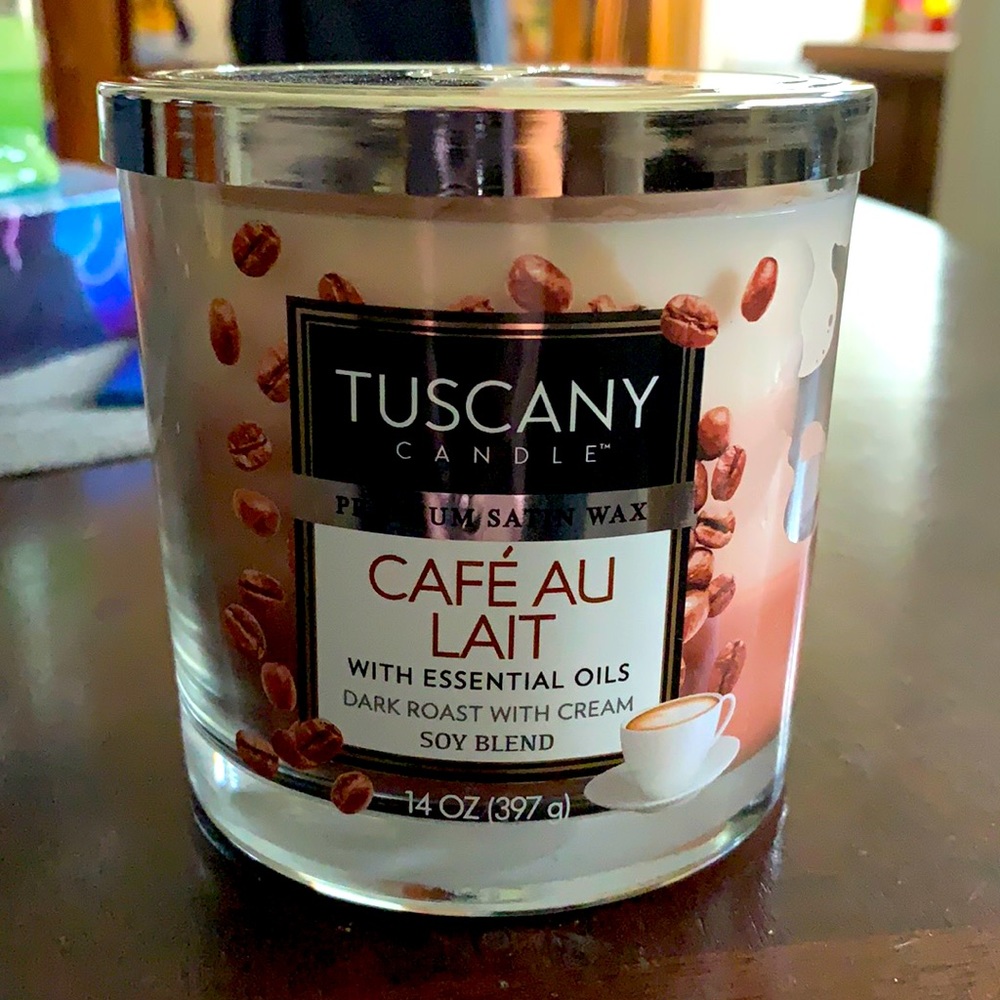 Tuscany Café Au Lait 3-Wick Glass Jar Candle